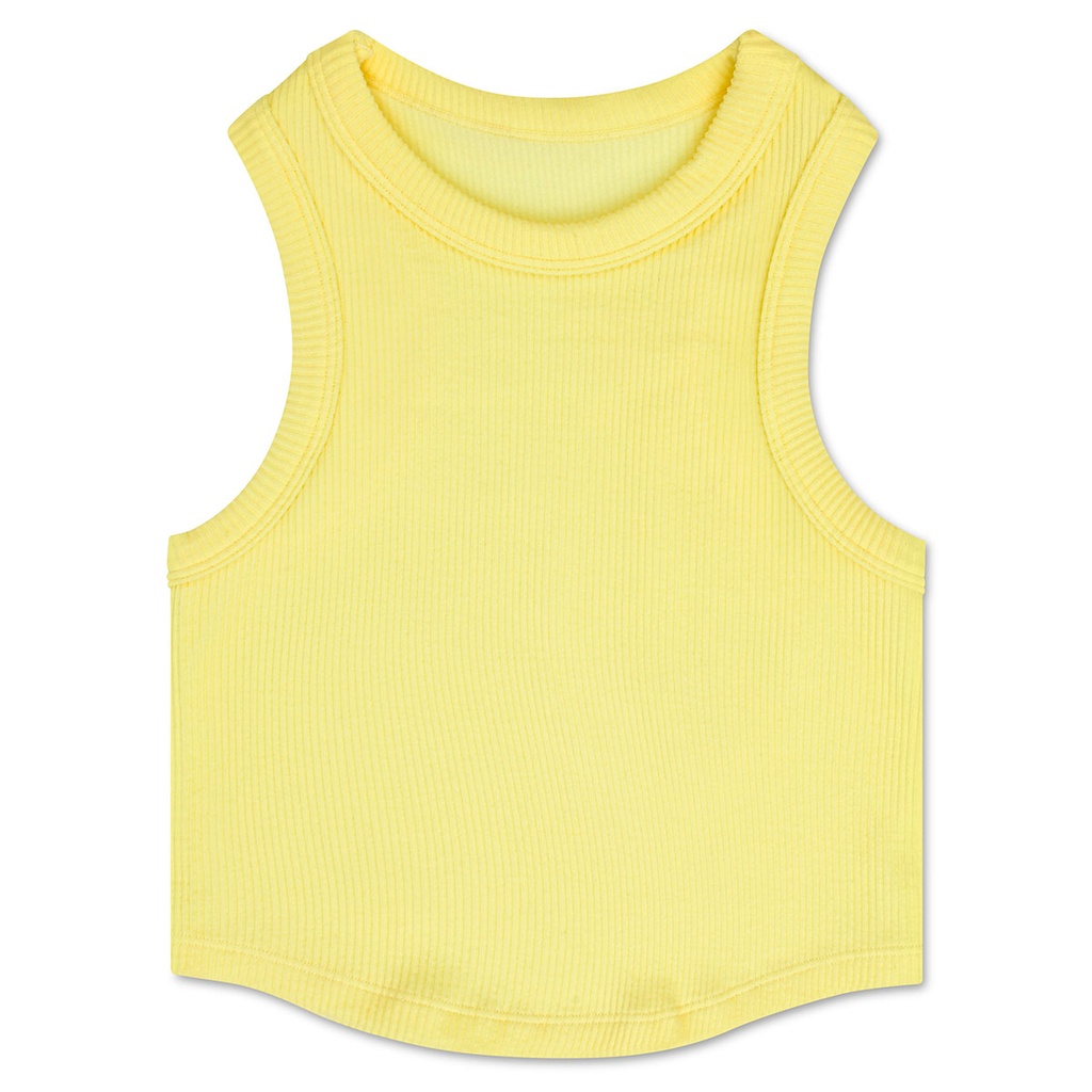 Butter Yellow Cropped Racer Back Top