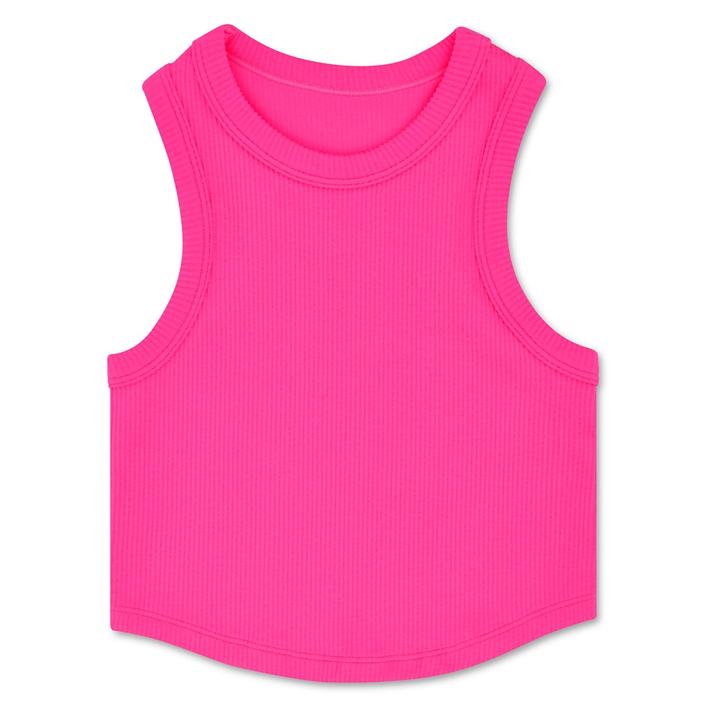 Hot Pink Cropped Racer Back Top