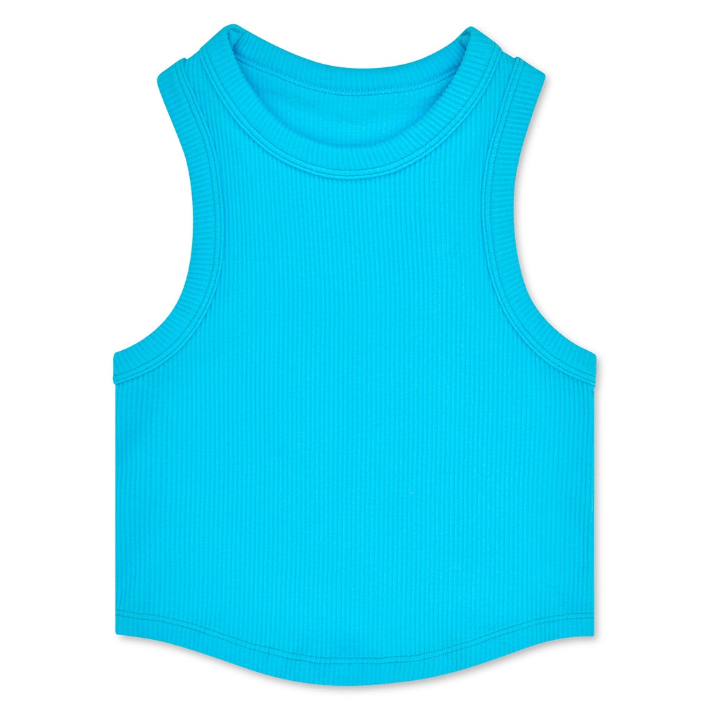 Turquoise Cropped Racer Back Top