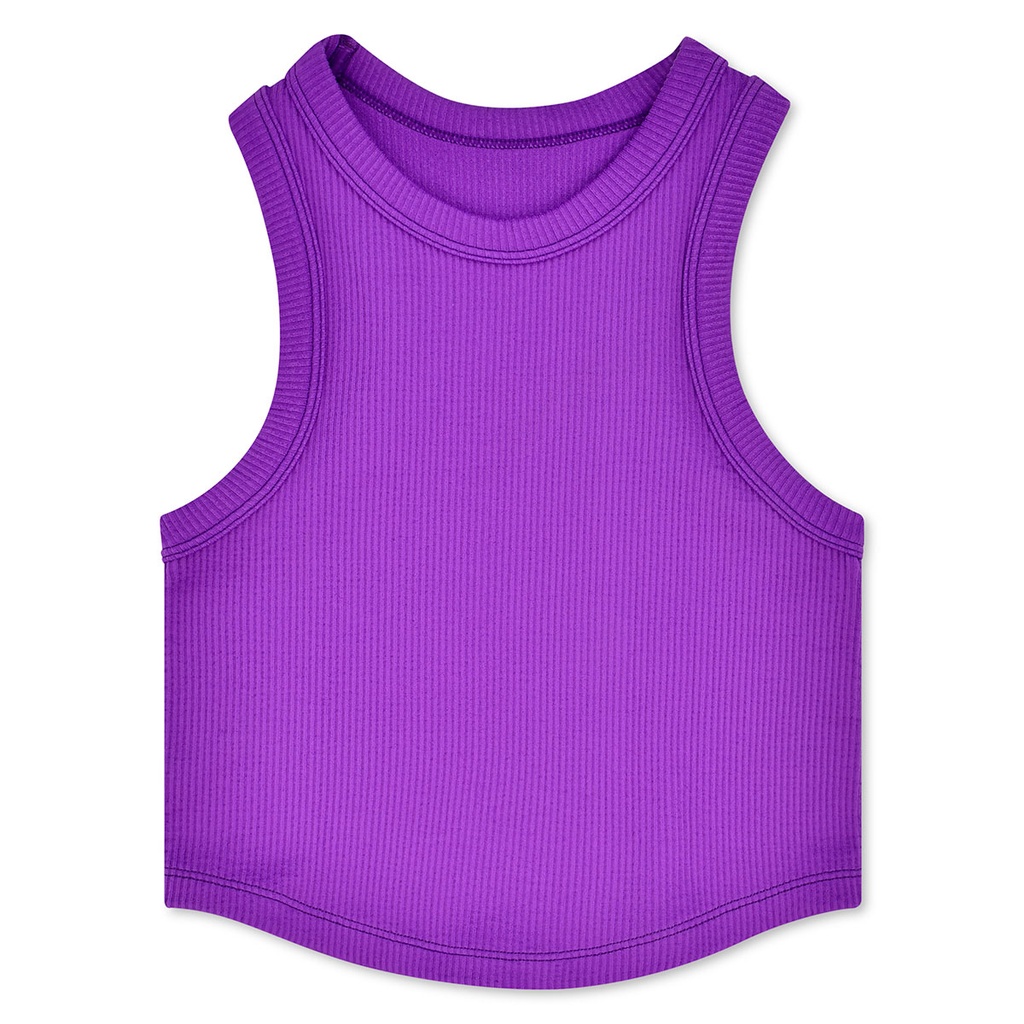 Neon Purple Cropped Racer Back Top