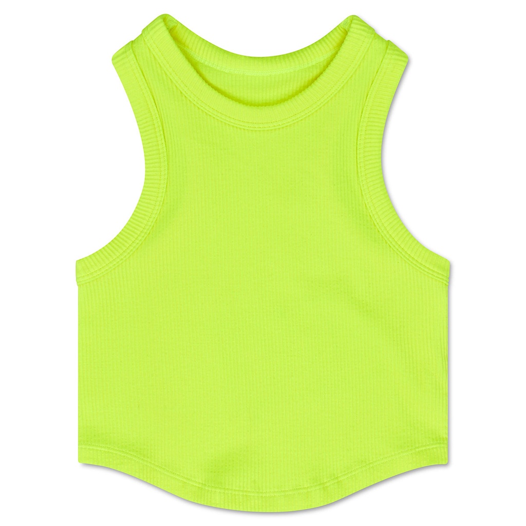 Neon Yellow Cropped Racer Back Top