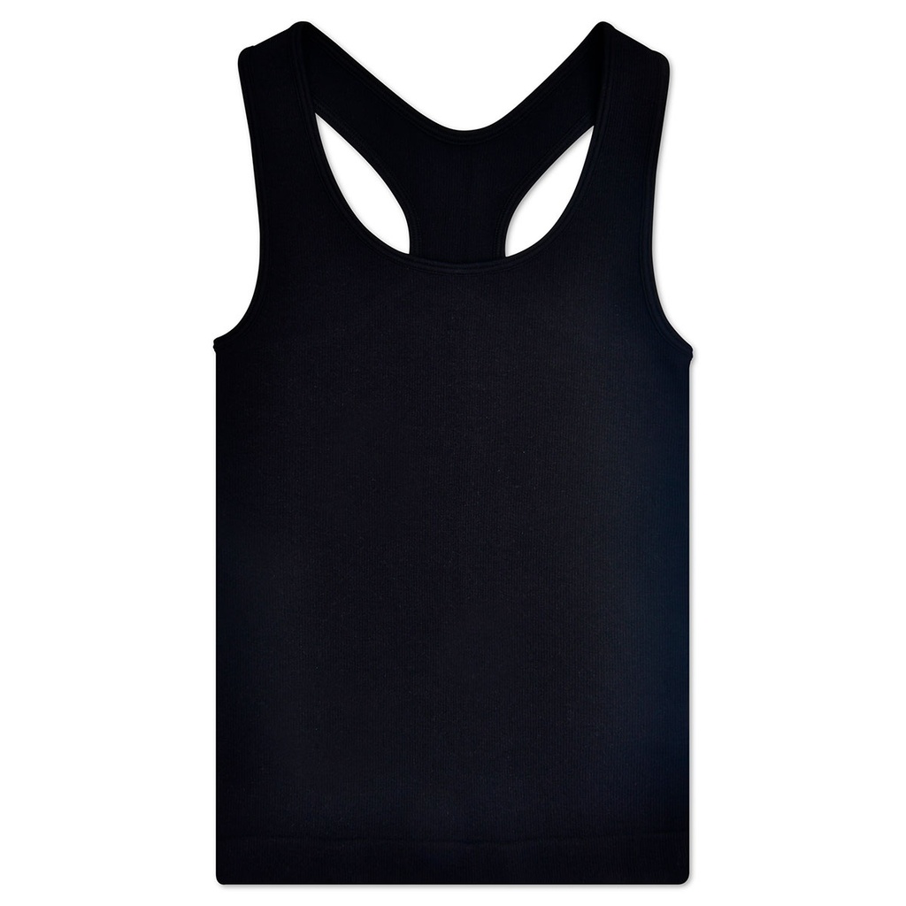 Black Ribbed Racerback Tank Top