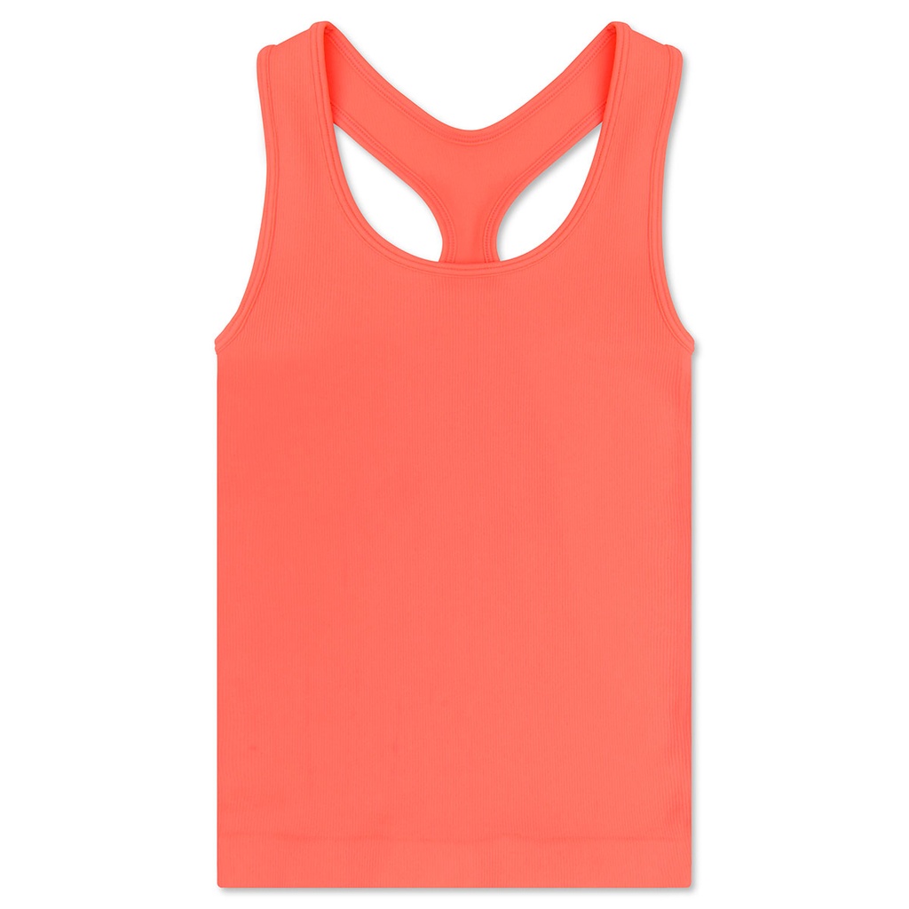 Deep Orange Ribbed Racerback Tank Top