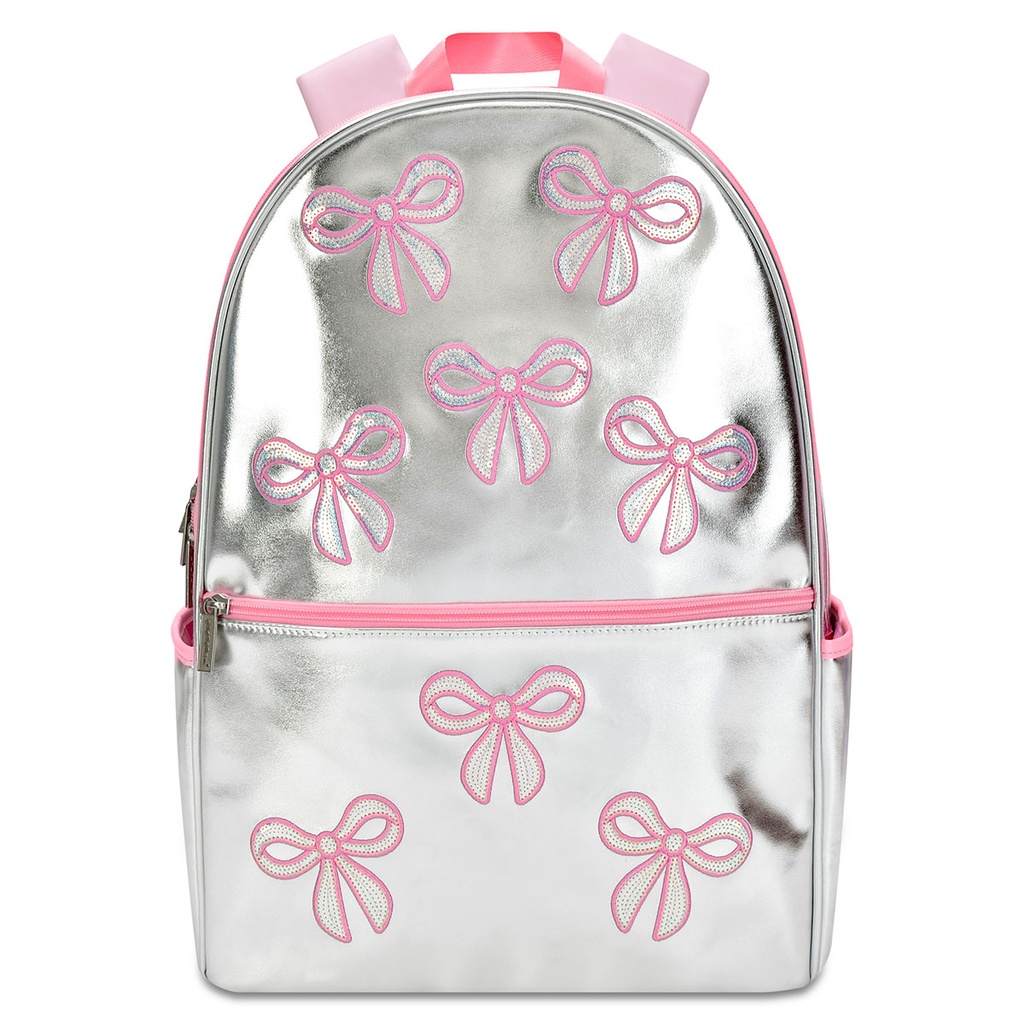 Silver Sequin Bows Backpack