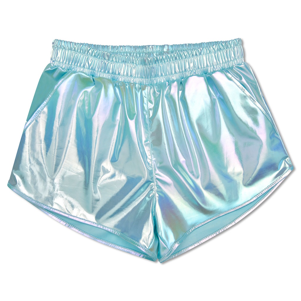 Ice Blue Metallic Shorts