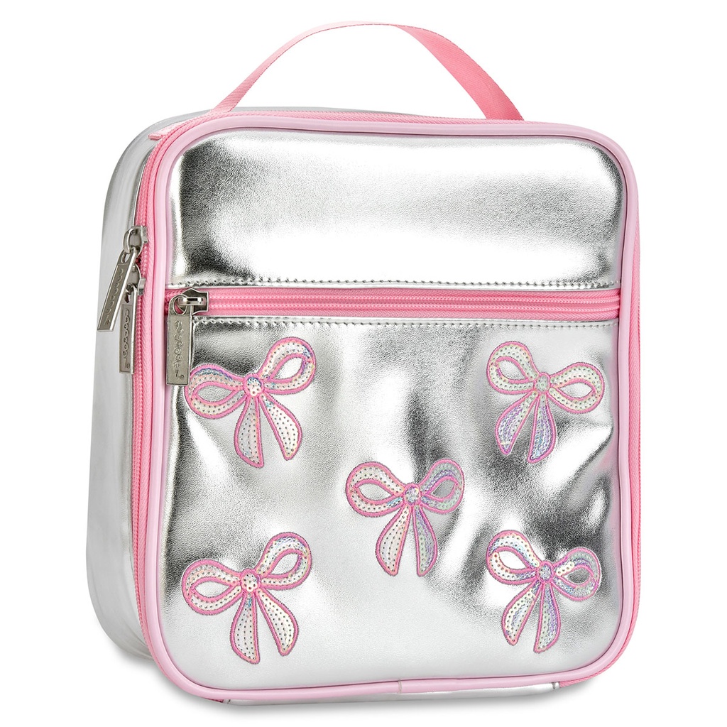 Silver Sequin Bows Lunch Tote