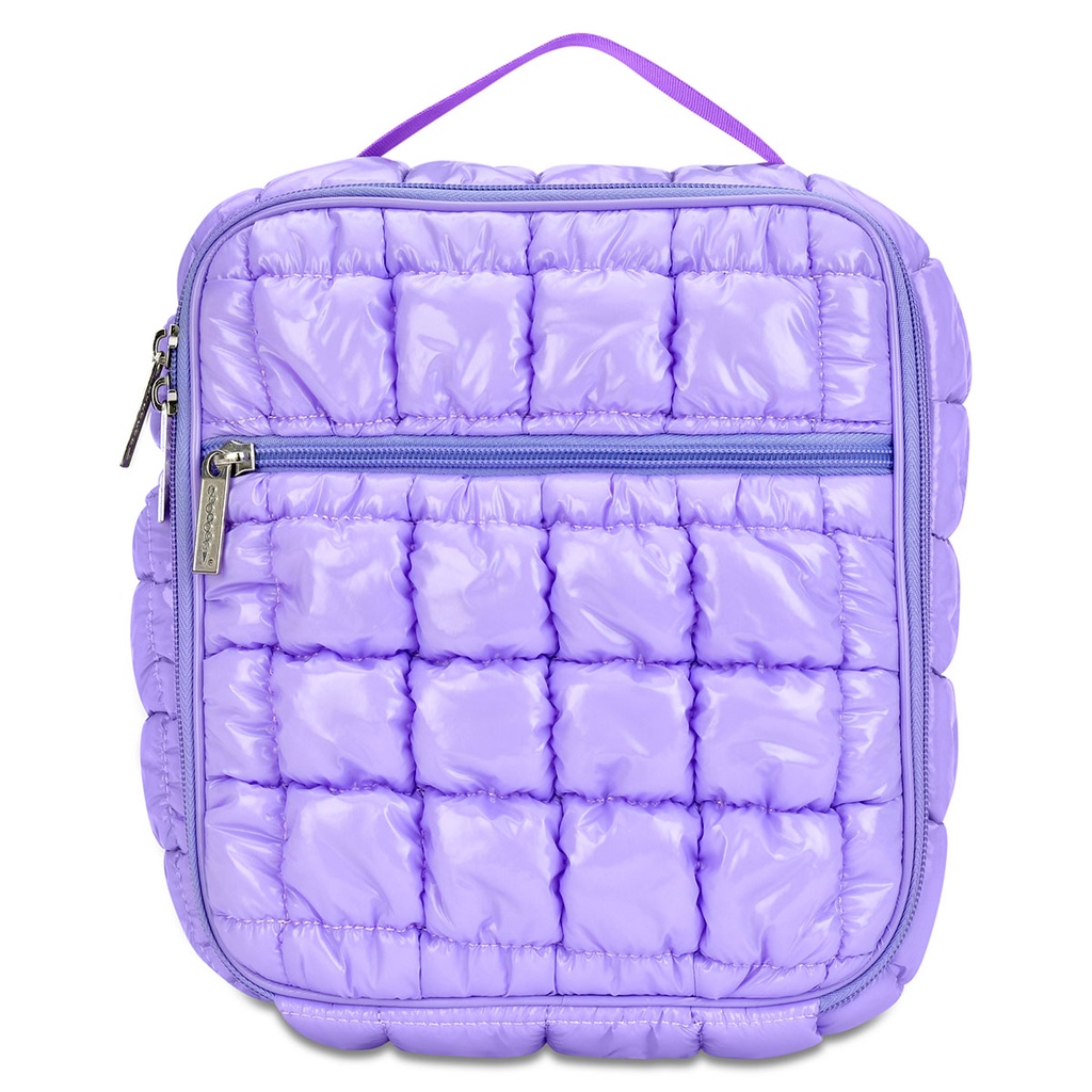 Lavender Shiny Puffer Lunch Tote