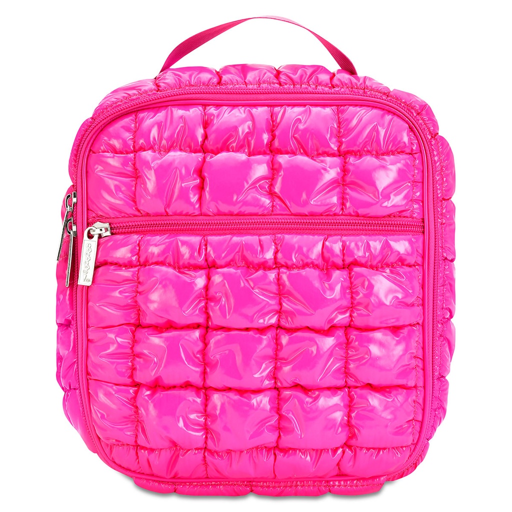 Hot Pink Shiny Puffer Lunch Tote