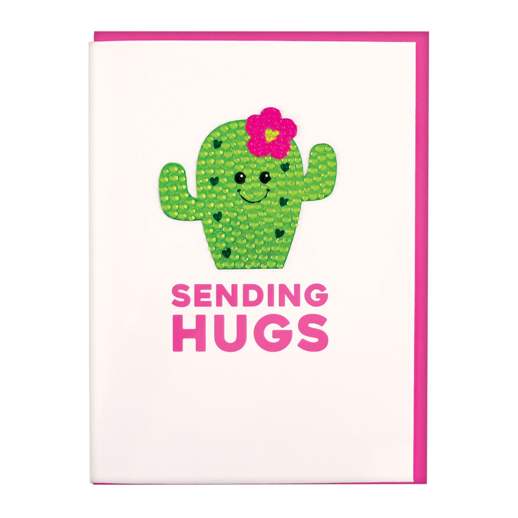 Cactus Removable Rhinestone Decal Greeting Card