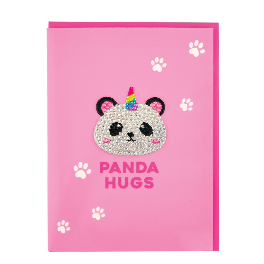 Panda Removable Rhinestone Decal Greeting Card