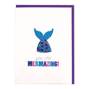 Mermaid Removable Rhinestone Decal Greeting Card