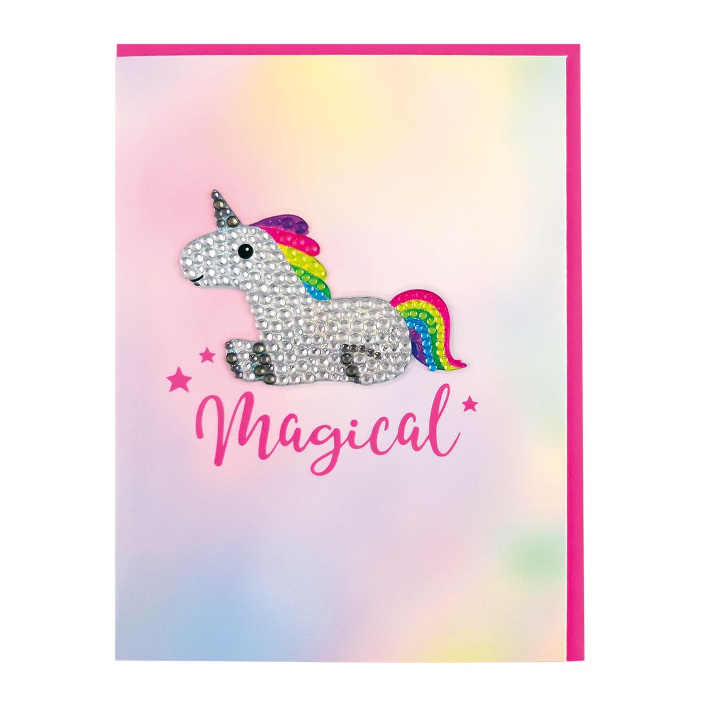 Unicorn Removable Rhinestone Decal Greeting Card