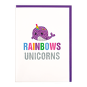 Narwhal Removable Rhinestone Decal Greeting Card