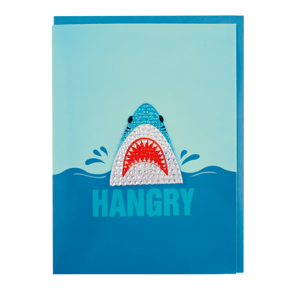 Shark Removable Rhinestone Decal Greeting Card