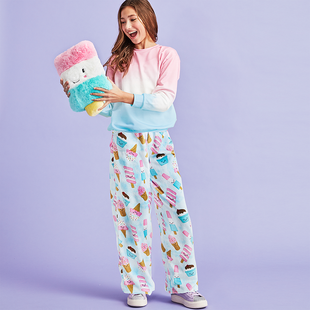 Fuzzy Pajama Pants - Pink Ice Cream Cones – Camprageous Gifts