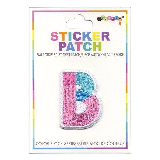 B Initial Color Block Sticker Patch