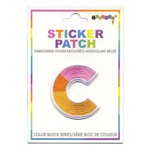 C Initial Color Block Sticker Patch