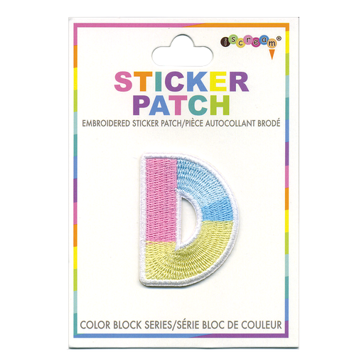 D Initial Color Block Sticker Patch