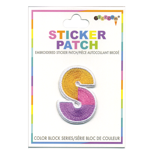 S Initial Color Block Sticker Patch