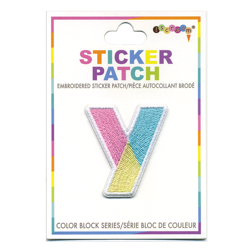 Y Initial Color Block Sticker Patch