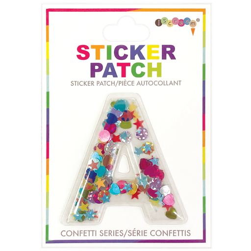 A Initial Confetti Sticker Patch