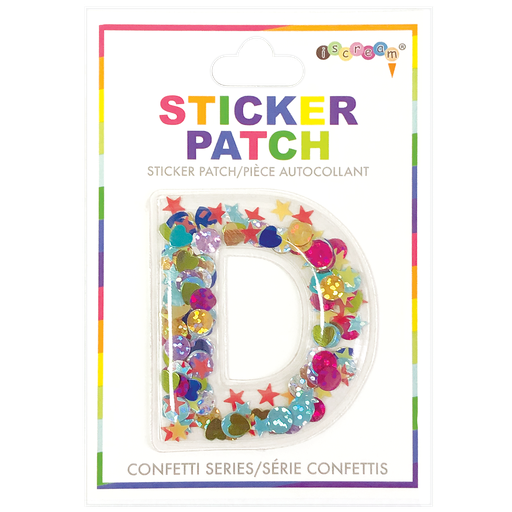 D Initial Confetti Sticker Patch