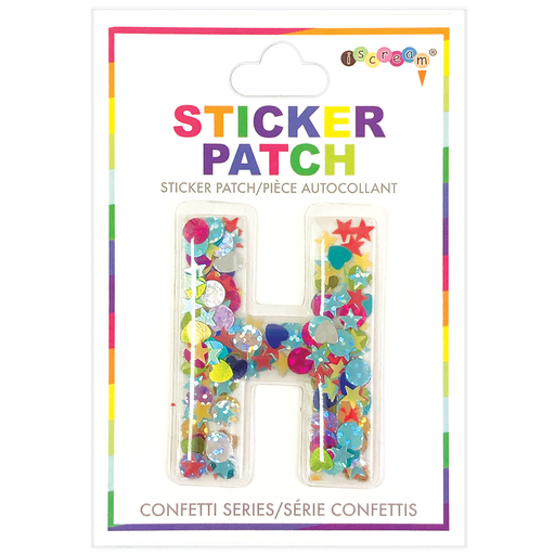 H Initial Confetti Sticker Patch