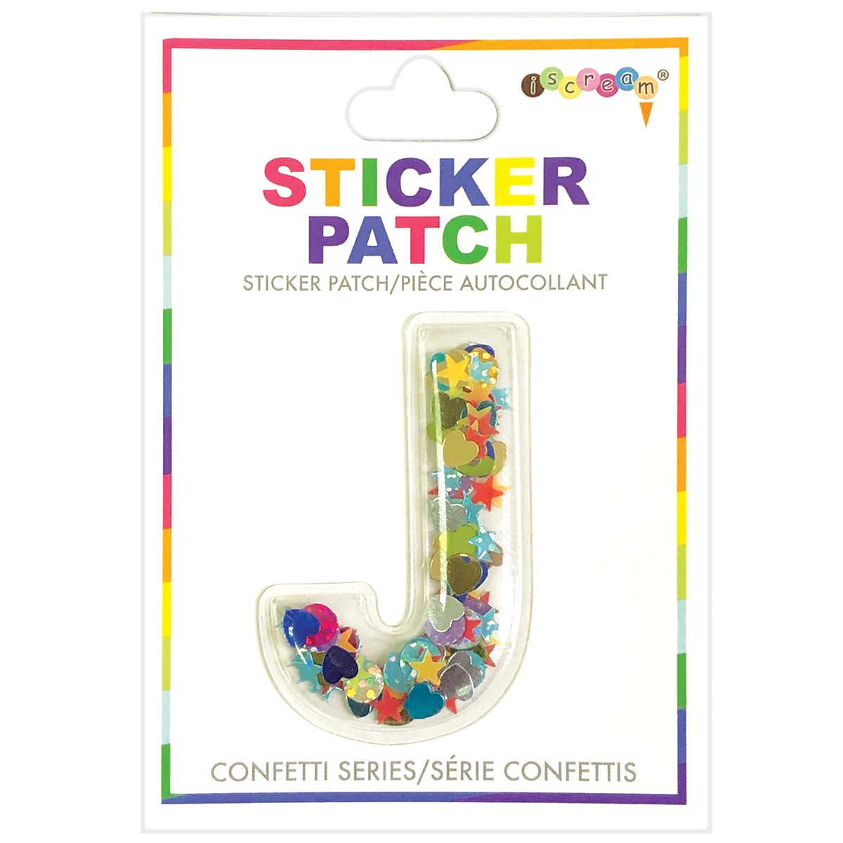 Iscream Initial Confetti Sticker Patch J