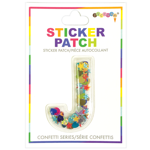 J Initial Confetti Sticker Patch