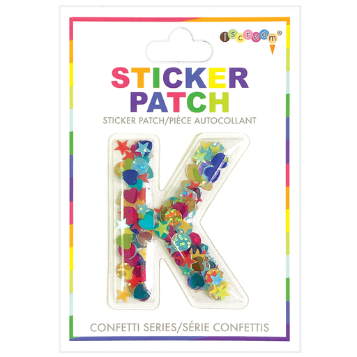 K Initial Confetti Sticker Patch