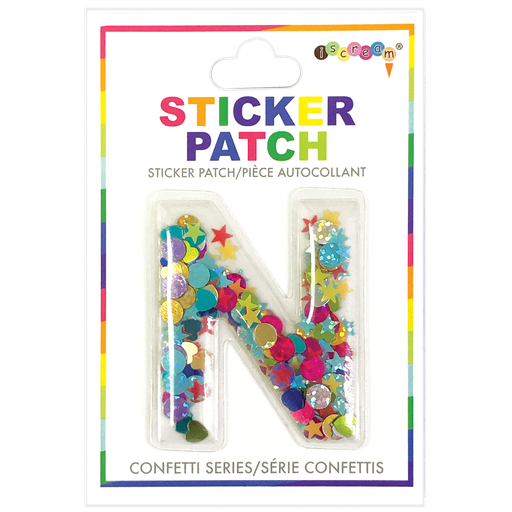 N Initial Confetti Sticker Patch