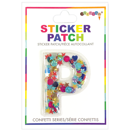 P Initial Confetti Sticker Patch