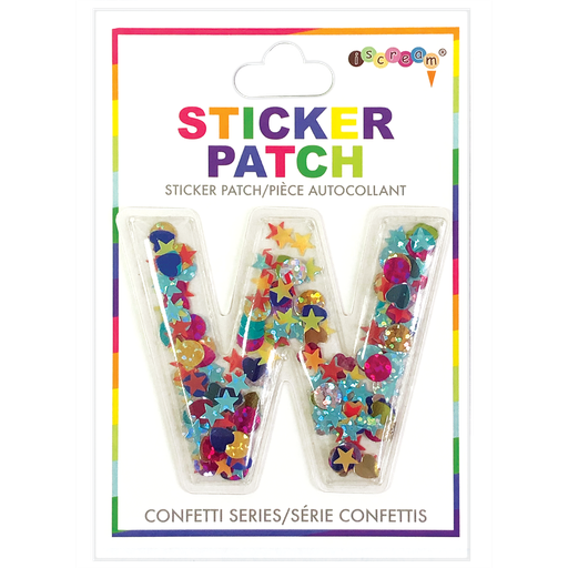 W Initial Confetti Sticker Patch