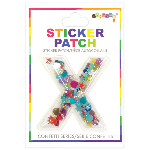 X Initial Confetti Sticker Patch