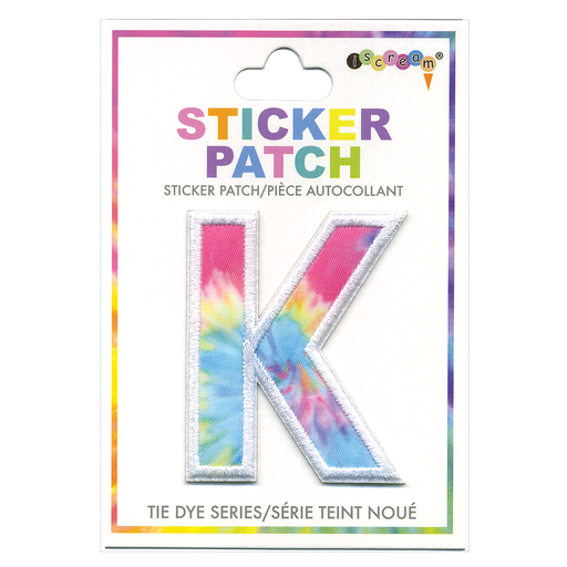 K Initial Tie Dye Sticker Patch