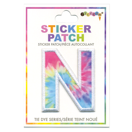 N Initial Tie Dye Sticker Patch