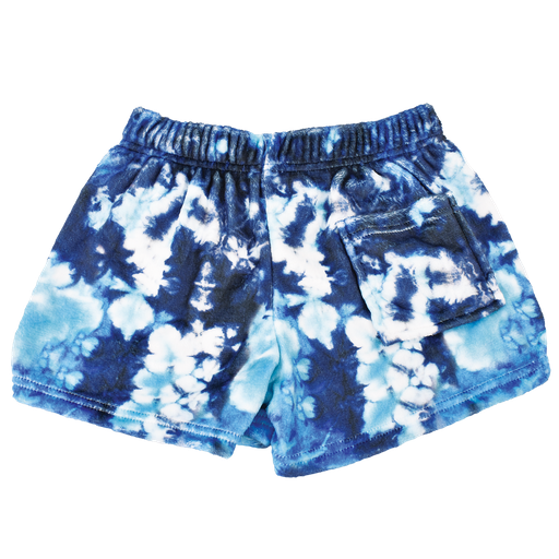 Blue Tie Dye Plush Shorts