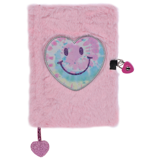 Heart Tie Dye Lock and Key Furry Journal