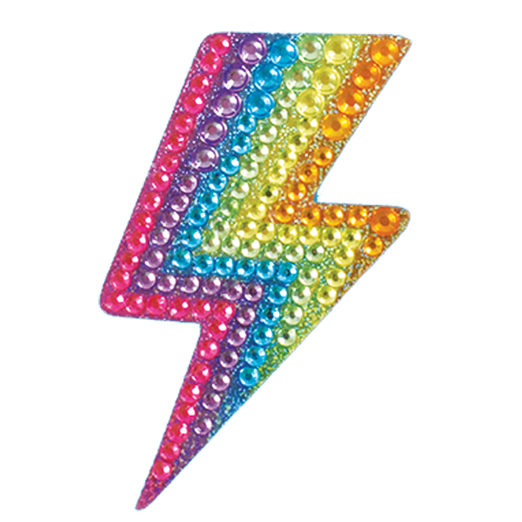 Lightning Bolt Rhinestone Decals Large | Iscream