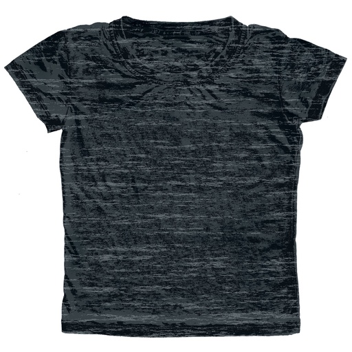 Round Neck Burnout T-Shirt - Black - Small