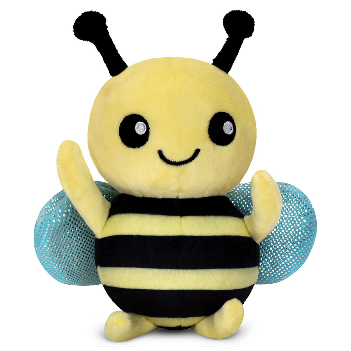 Etna Plush Buzzing Bees Toy - Cute Soft Mommy Bee Carrier Holds 4 Baby Bee Dolls, Squeeze Activated Sounds