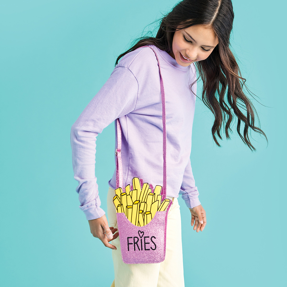 Premium Crystal French Fries Cross Body Bag