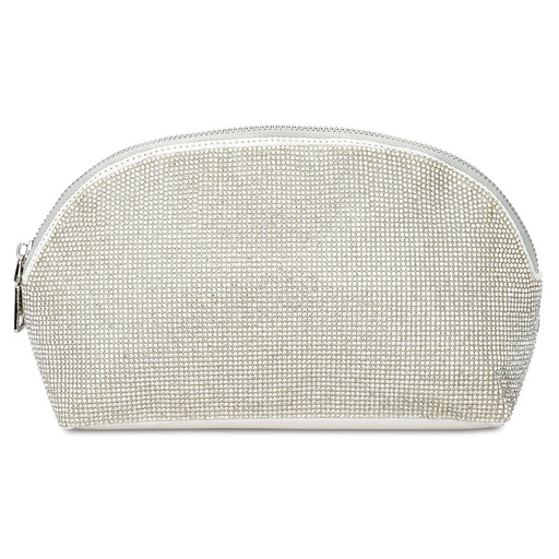 White Crystal Oval Cosmetic Bag