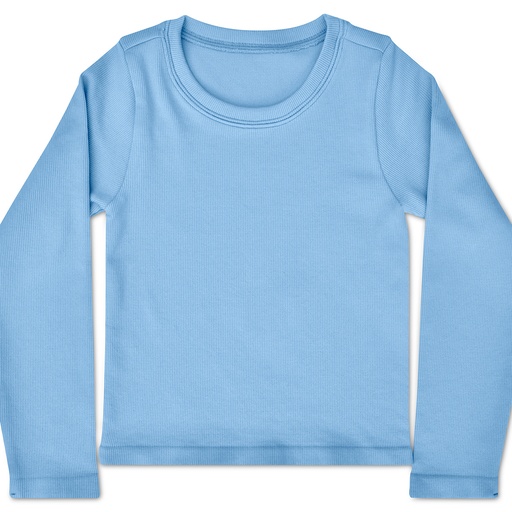 Bright Blue Ribbed Long Sleeve Shirt