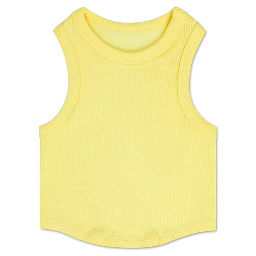 Butter Yellow Cropped Racer Back Top