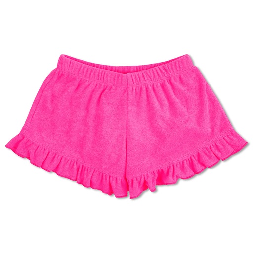 Hot Pink Terry Ruffle Shorts