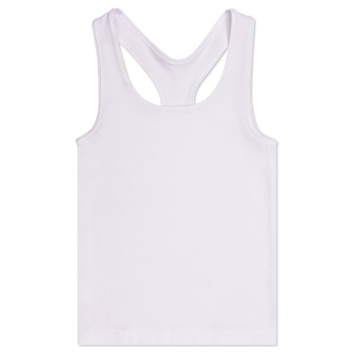 White Ribbed Racerback Tank Top