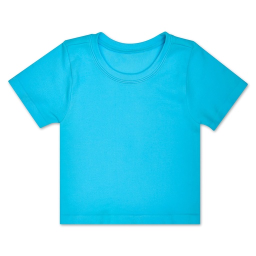 Turquoise Ribbed Short Sleeve Shirt