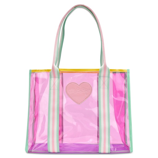 Color Block Clear Tote Bag