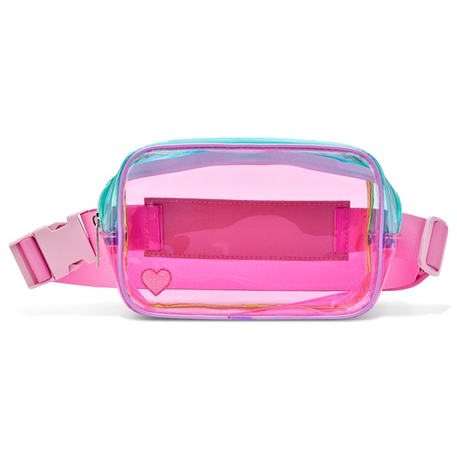 Color Block Clear Belt Bag